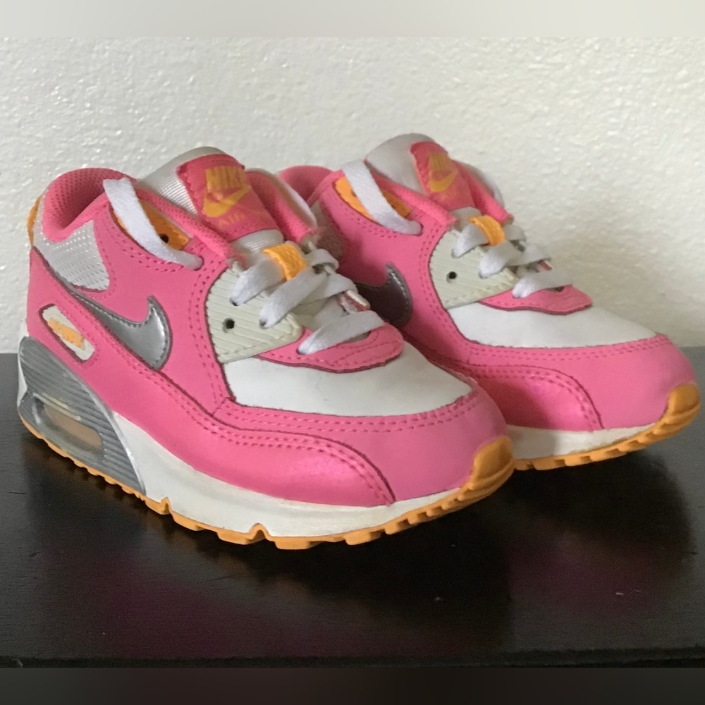 Pink and orange, size 11c, Nike Air Max tennis shoes, like new